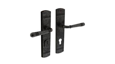 Intersteel achterdeurbeslag Helena PC72mm met kerntrekbeveiliging - oud grijs