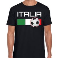 Italia / Italie voetbal / landen shirt met voetbal en Italiaanse vlag zwart voor heren 2XL  -