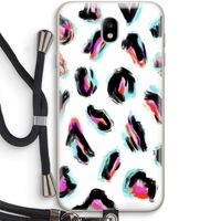 Cheetah color: Samsung Galaxy J7 (2017) Transparant Hoesje met koord