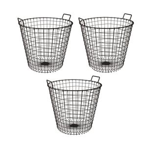 3x stuks opbergmand / draadmanden metaal antraciet 45 x 45 cm