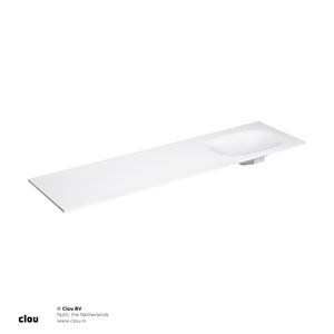 Clou Hammock Wastafelblad Enkele Waskom Rechts 180cm Compositie 21 Aluite Mat Wit