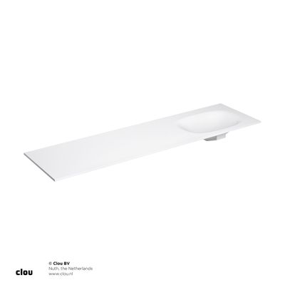 Clou Hammock Wastafelblad Enkele Waskom Rechts 180cm Compositie 21 Aluite Mat Wit