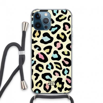 Leopard pattern: iPhone 13 Pro Max Transparant Hoesje met koord