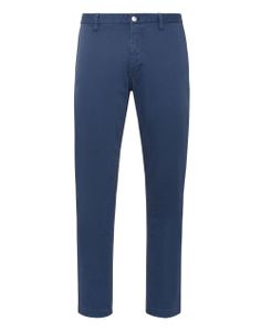 Philipp Plein pantalon chino slim à patch Hexagon - Bleu