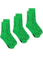 Natasha Zinko lot de trois paires de chaussettes Monster Feet - Vert - thumbnail