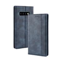 Magnetische Buckle retro Crazy Horse textuur horizontale Flip lederen case voor Galaxy S10 (5G) met houder & kaartsleuven & fotolijstjes (blauw)