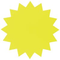 Folia etiketten in fluokarton 18 cm fluo geel (sterren) - thumbnail