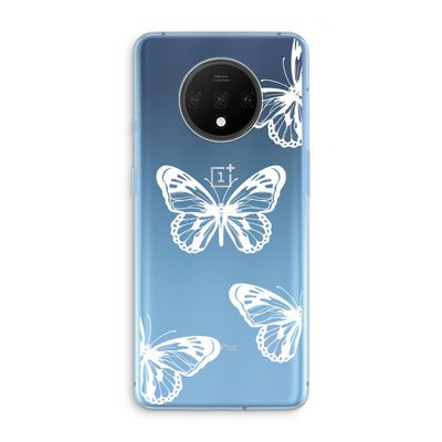 White butterfly: OnePlus 7T Transparant Hoesje