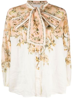 ZIMMERMANN blouse Chintz à col noué - Rose