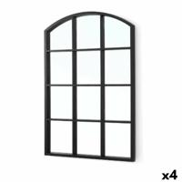 Wandspiegel Gift Decor Zwart Venster 50,5 X 2,5 X 76 cm (4 Stuks)