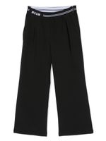 MSGM Kids pantalon à taille à logo - Noir