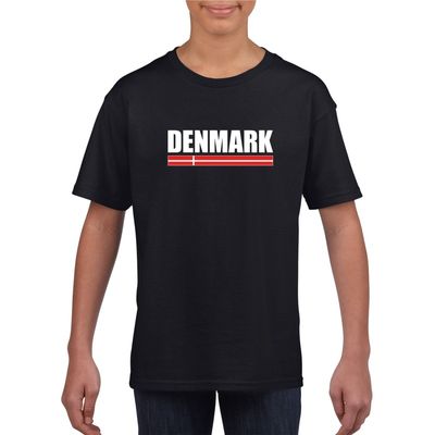 Zwart Denemarken supporter t-shirt voor kinderen Zwart Denemarken supporter t-shirt voor kinderen