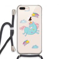 Vliegende eenhoorn: iPhone 8 Plus Transparant Hoesje met koord