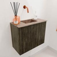 Toiletmeubel Mondiaz Joya Dlux | 50 cm | Meubelkleur Shadow | Faye wastafel Arena Wasbak Midden | Zonder kraangat(en)
