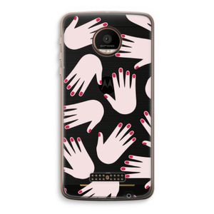 Hands pink: Motorola Moto Z Force Transparant Hoesje