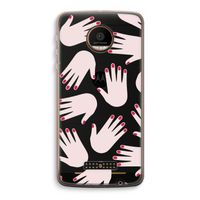 Hands pink: Motorola Moto Z Force Transparant Hoesje