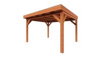 Trendhout Overkapping Refter XL 375x400 cm- Plat dak- Onbehandeld lariks Douglas hout- Trendhout