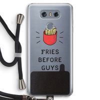 Fries before guys: LG G6 Transparant Hoesje met koord