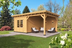 Overkapping Plat Dak Odense XL Type 3 Red Class Wood 550x378 cm - Blanke Wanden- Plat dak- Hout- Tuindeco