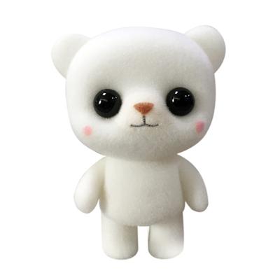 Beetje schattig PVC massaal dieren Beer Dolls creatieve cadeau kinderen speelgoed grootte: 5.5*3.8*6.3cm(White)