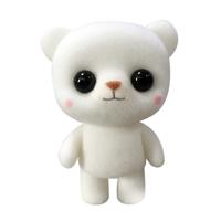 Beetje schattig PVC massaal dieren Beer Dolls creatieve cadeau kinderen speelgoed grootte: 5.5*3.8*6.3cm(White)