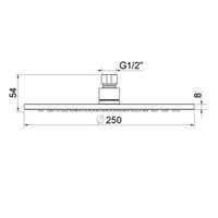 Hoofddouche Aquasplash Cemal Rond 25x0,8 cm Antikalk Chroom Aquasplash - thumbnail