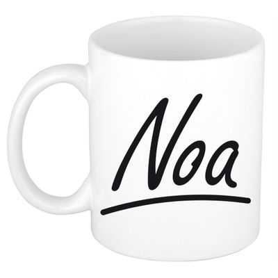 Naam cadeau mok / beker Noa met sierlijke letters 300 ml Naam cadeau mok / beker Noa met sierlijke letters 300 ml