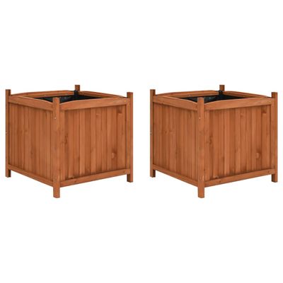 VidaXL Plantenbakken verhoogd 2 st 50x50x50 cm vurenhout