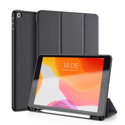 Voor iPad 10 2 DUX DUCIS Domo serie horizontale Flip magnetische PU lederen draagtas met drie-opvouwbare houder & Pensleuf & slaap/Wake-up functie (zw