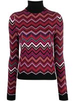 Missoni pull en crochet à motif zigzag - Rouge