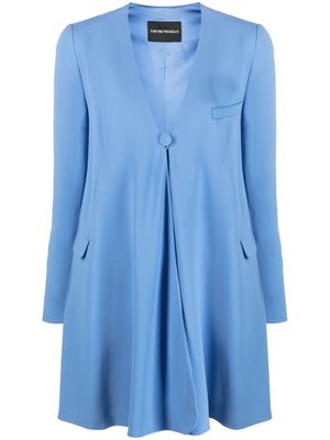 Emporio Armani blazer oversize à simple boutonnage - Bleu