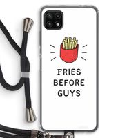 Fries before guys: Samsung Galaxy A22 5G Transparant Hoesje met koord