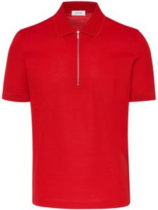 Ferragamo polo zippé à logo imprimé - Rouge