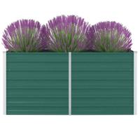 VidaXL Plantenbak verhoogd 160x80x77 cm gegalvaniseerd staal groen