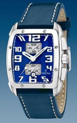 Horlogeband Festina F16259/3 Leder Blauw