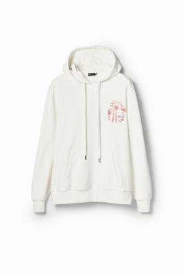 Sweatshirt met arty tekeningen - YELLOW - XL