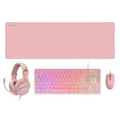 Pack Gaming Mars Gaming MCPRGB3PES Multicolour Roze Qwerty Spaans (4 Stuks)