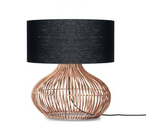 GOOD&MOJO Tafellamp 'Kalahari' Rotan en linnen, 65cm, kleur Naturel/Zwart