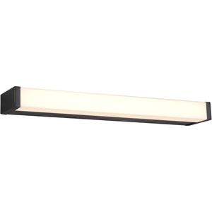 LED Wandlamp - Trion Fabian - 6W - Warm Wit 3000K - Spatwaterdicht IP44 - Rechthoek - Mat Zwart - Aluminium