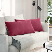VidaXL Sofa kussens 2 stuks wijnrood 80 x 40 cm cordstof