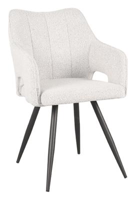 LABEL51 Eetkamerstoel 'Noud' Bouclé, kleur Wit