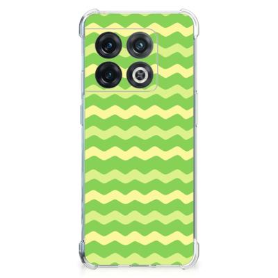 OnePlus 10 Pro Doorzichtige Silicone Hoesje Waves Green OnePlus 10 Pro Doorzichtige Silicone Hoesje Waves Green