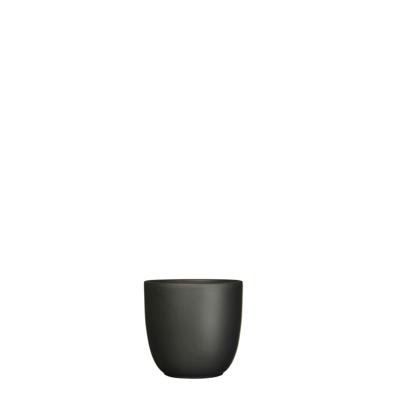 Bloempot Pot rond es/9 tusca 9 x 10 cm zwart mat Mica - Mica decorations
