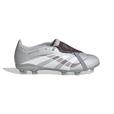 adidas Predator Bellingham League FT Gras Voetbalschoenen (FG) Kids Zilver Rood Wit