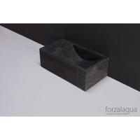 Forzalaqua Venetia Xs fonteinbak 29x16x10cm wasbak Rechts 0 kraangaten Natuursteen Hardsteen gezoet 100229