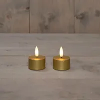 Anna&apos;s Collection LED theelicht 3d flame 5cm goud 2 stuks