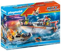 PlaymobilÂ® City Action 70140 redding op zee brandbestrijdingsmissie met reddingskruiser