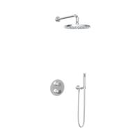 Hotbath Buddy IBS Regendoucheset - 2-weg-omstel - 35cm wandarm - 30cm ronde hoofddouche - staafhanddouche - chroom IBS1ACR5