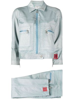 CHANEL Pre-Owned ensemble de cordes en jean 2002 - Bleu