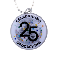 25 Years of Geocaching Travel Tag